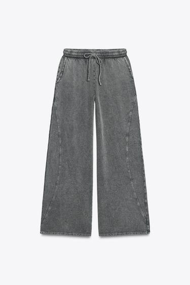 FLARE INTERLOCK PANTS WITH SEAMS