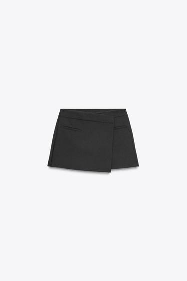 Zara ASYMMETRICAL SKORT - Black