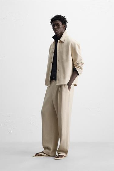 SURCHEMISE LIN - COTON - Beige clair de Zara - Image 3
