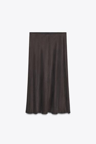FALDA MIDI ZW COLLECTION - Marrón de Zara
