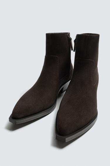 POINTED TOE COWBOY BOOTS - Brown by Zara - Image 4