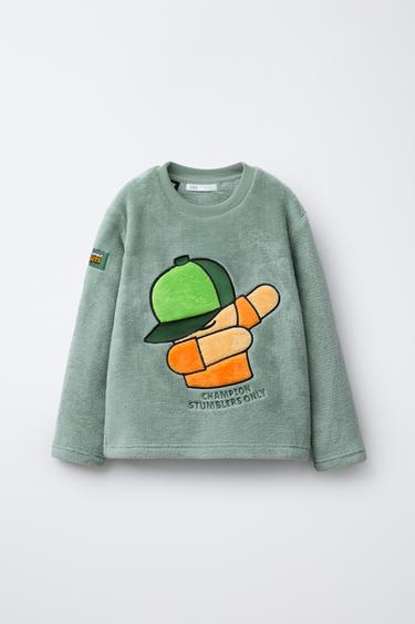 AGES 6-14 / STUMBLE GUYS™ © SCOPELY FLEECE PYJAMAS - Green by Zara - Image 1