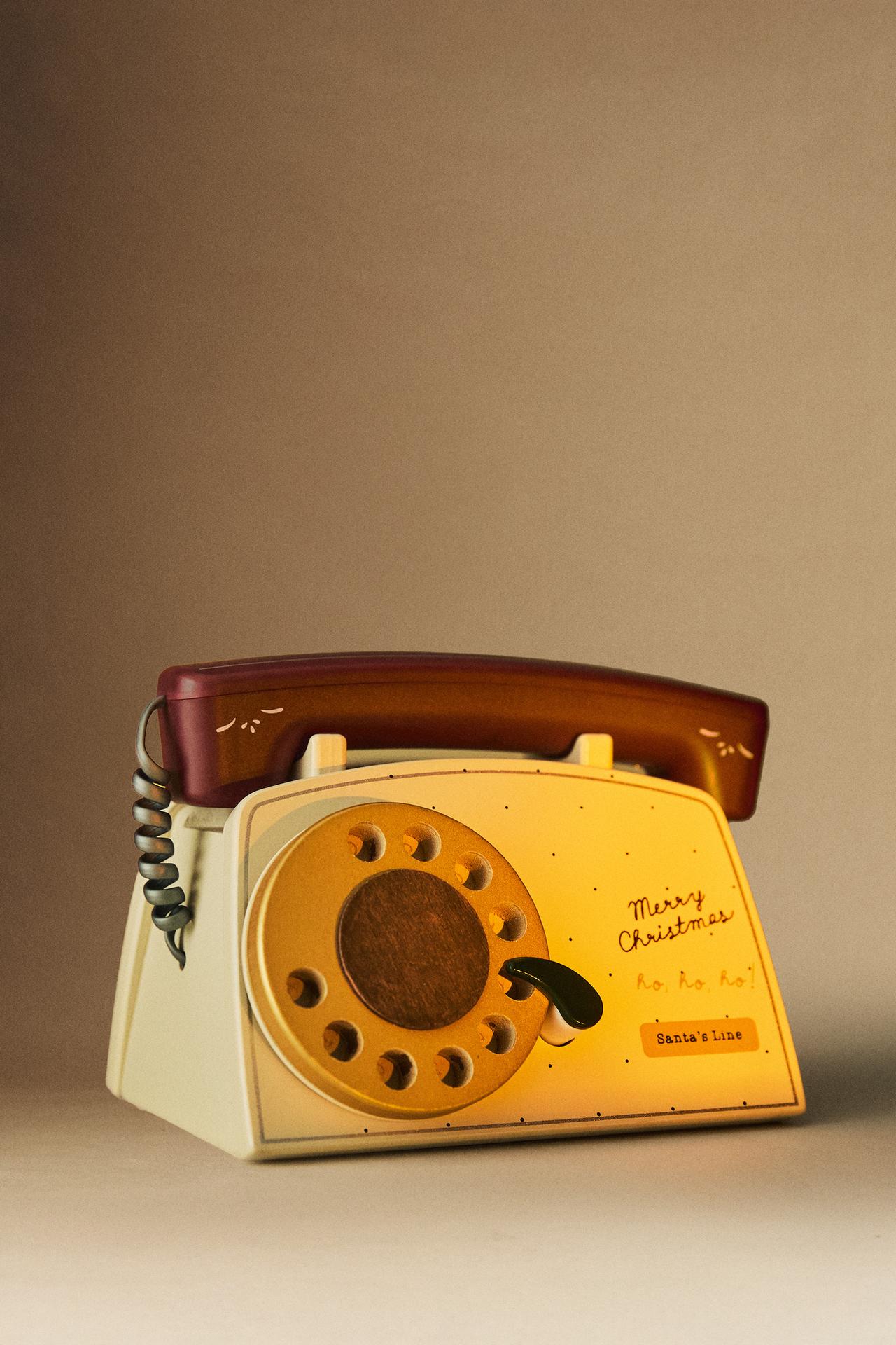 KIDS' CHRISTMAS TELEPHONE TOY — Cream