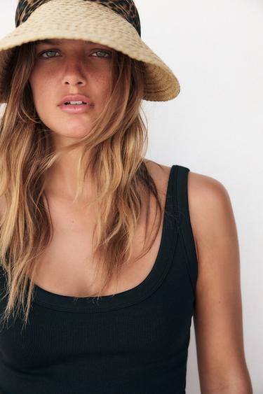 Zara ANIMAL PRINT SCARF VISOR - Leopard