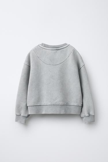 SWEAT EFFET DÉLAVÉ ÉTOILE BRILLANT - Gris de Zara - Image 1