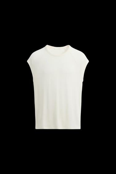 CAMISETA TANK SLIM FIT - Blanco roto de Zara