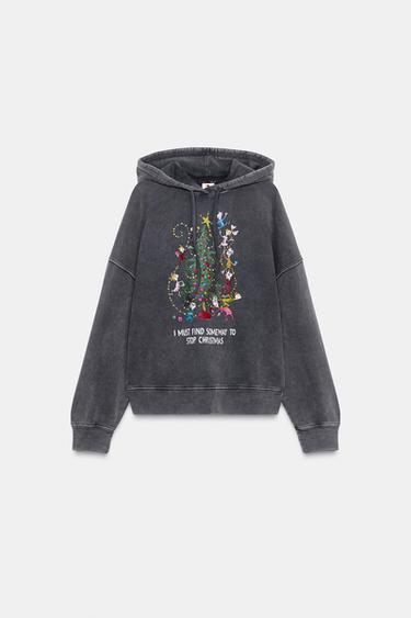 Zara GRINCH™ CHRISTMAS WASHED EFFECT SWEATSHIRT - Anthracite grey