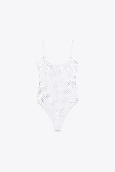 Zara SPARKLY BODYSUIT - White
