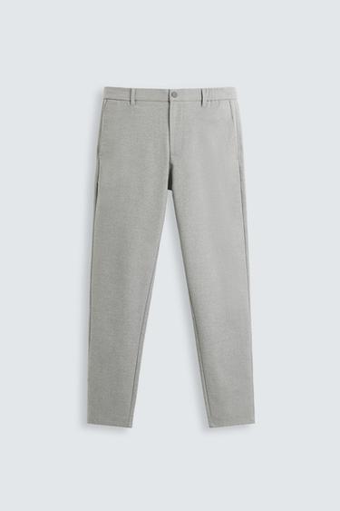 Zara SLIM FIT STRETCH PANTS - Gray