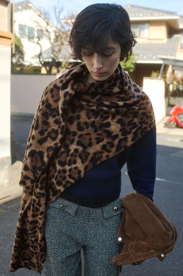 アニマル柄プリントスカーフ豹紋Zaraのアニマル柄プリントスカーフ - 豹紋