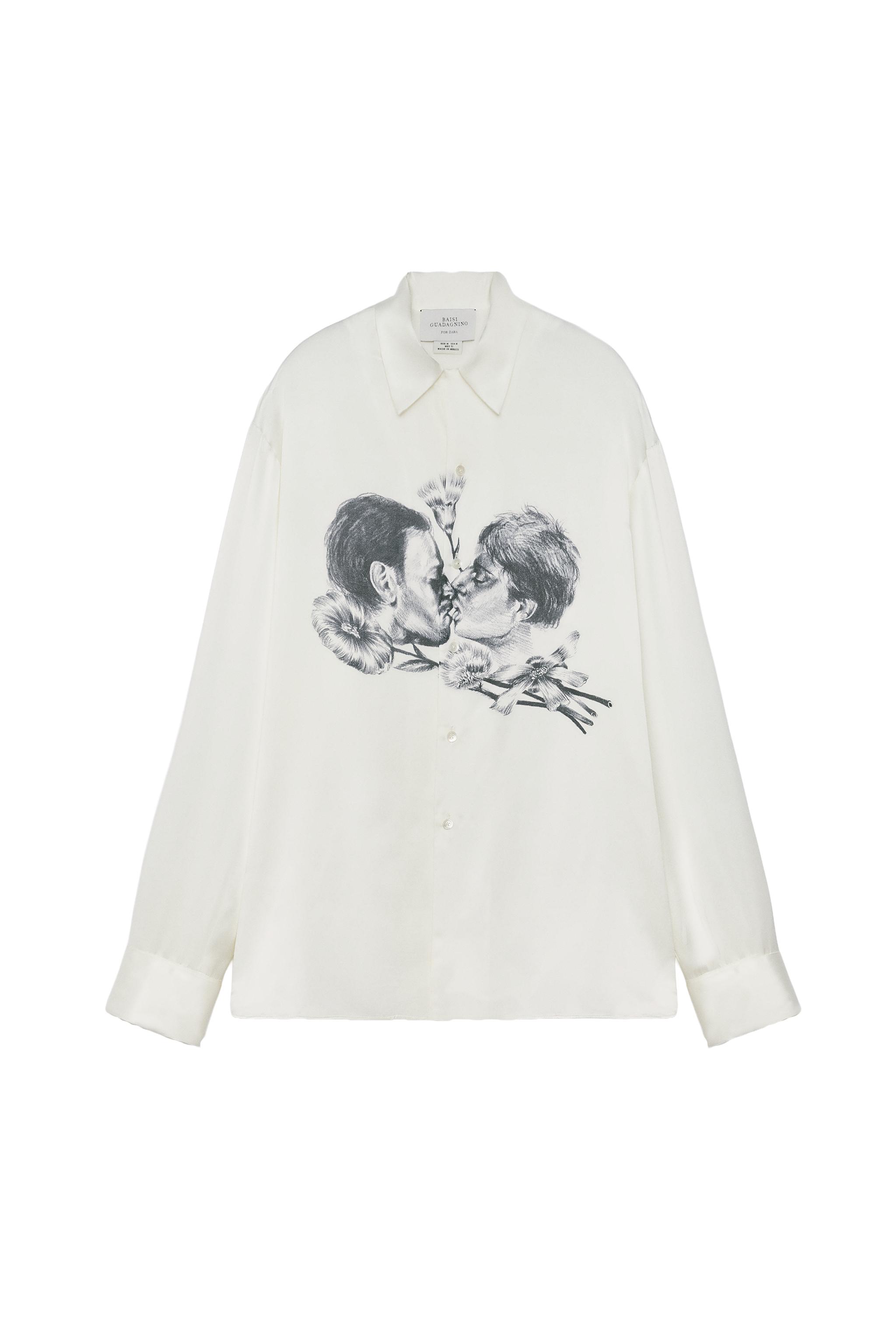 CAMISA ESTAMPADO BESO 100% SEDA