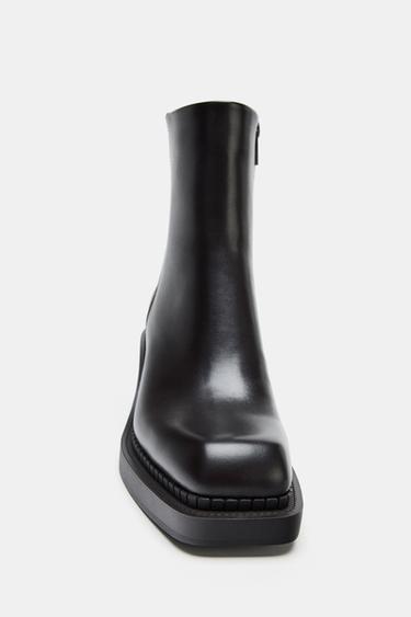 BLOCK HEEL ANKLE BOOTS - Brown by Zara - Image 4