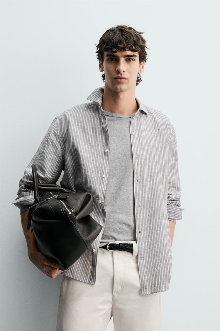 ZARA 100% LINEN STRIPED SHIRT
