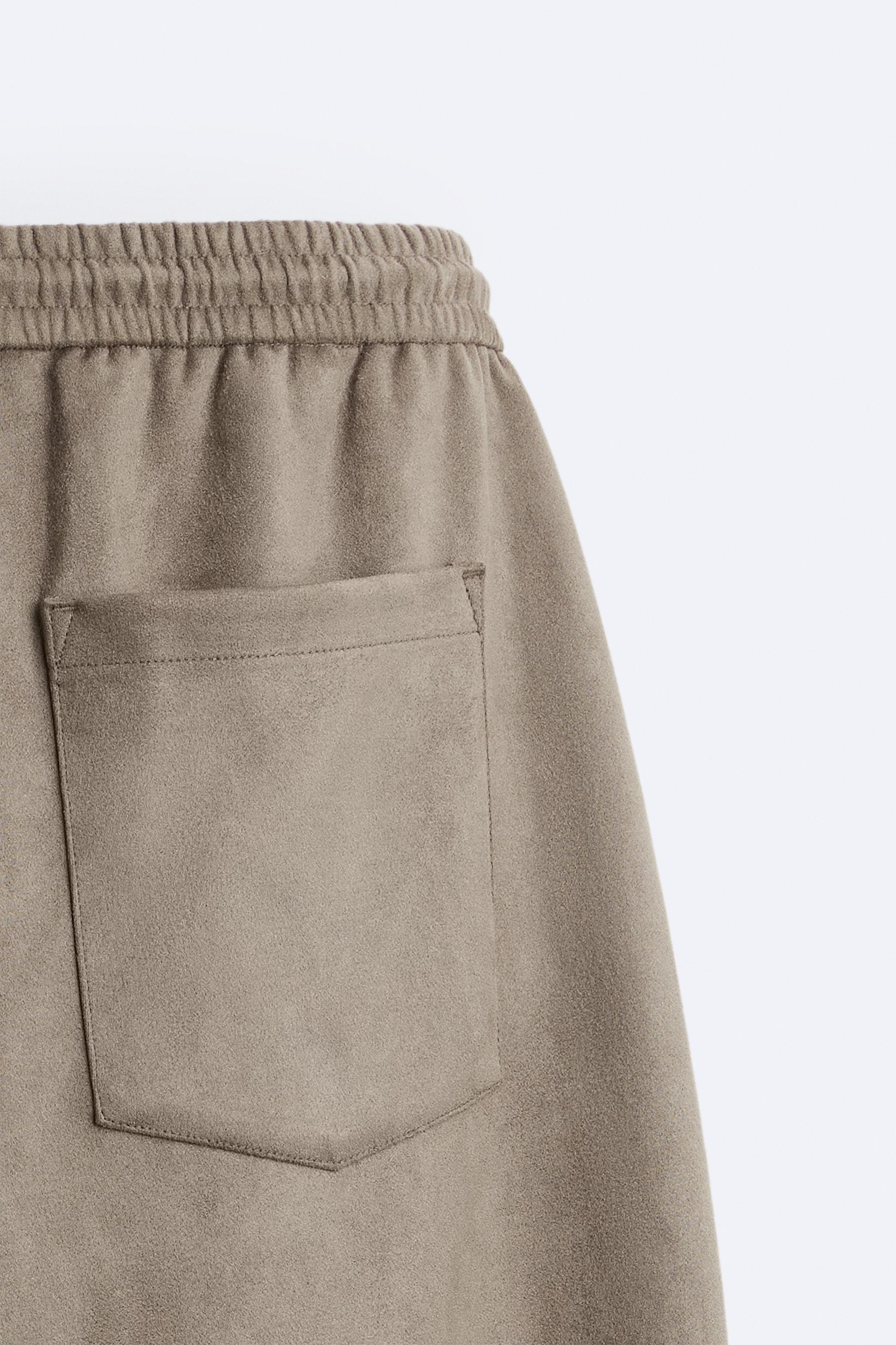 Zara suede online joggers