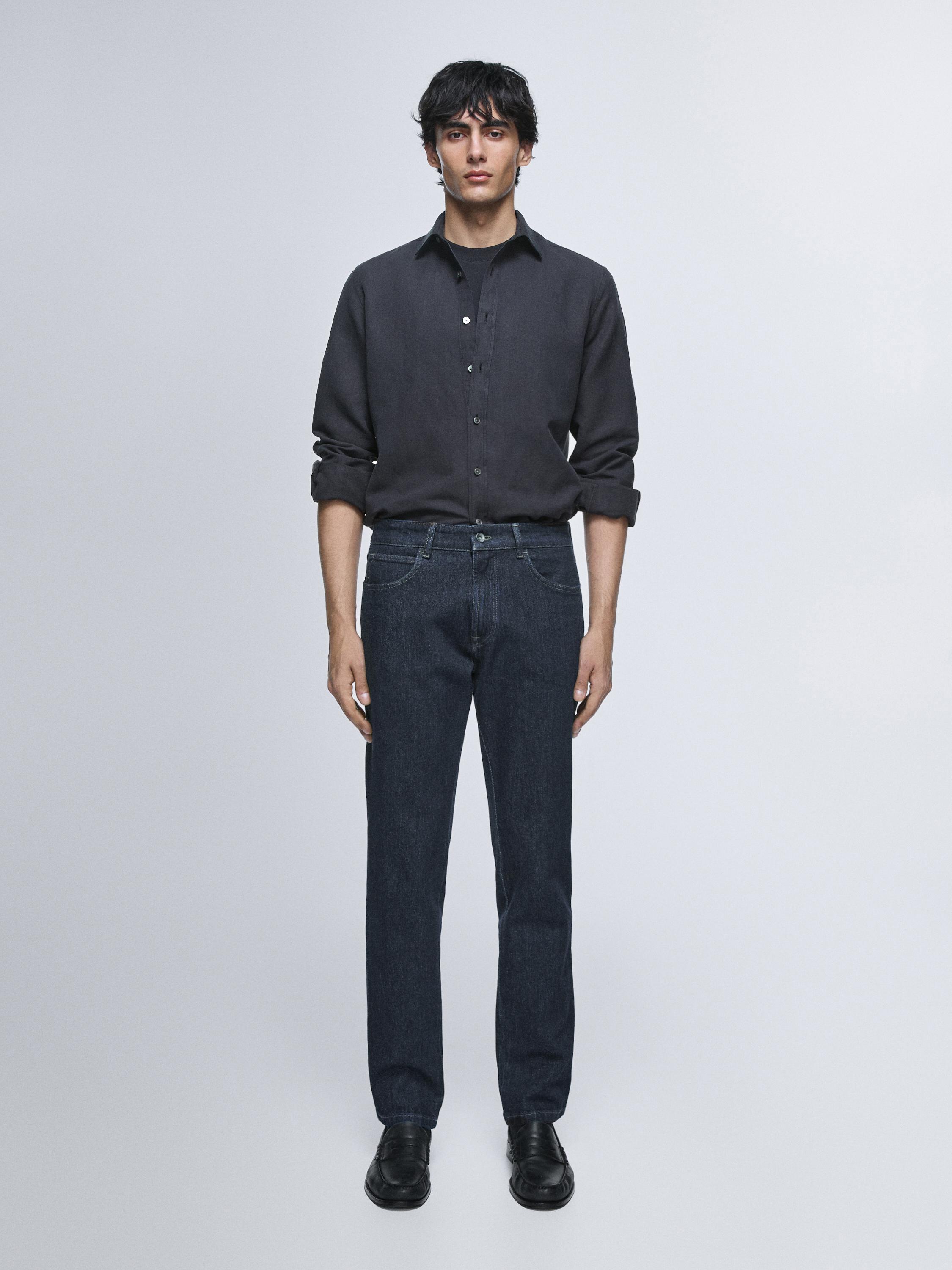 Tapered fit jeans — Navy blue
