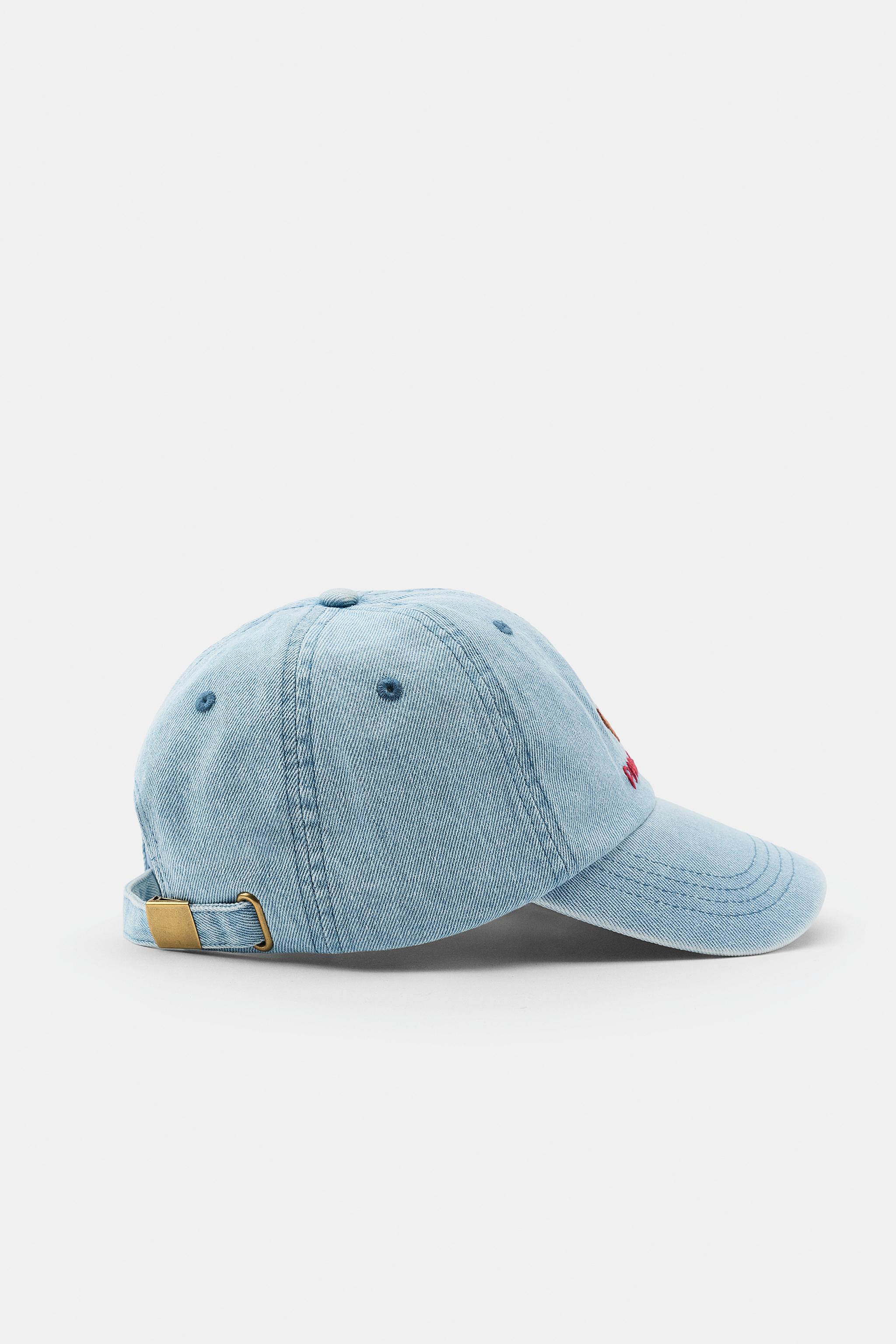 Женские кепки Zara TEXT AND DOG DENIM — фото 5