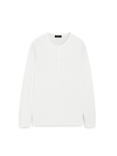 Zara Long sleeve henley neck T-shirt - White