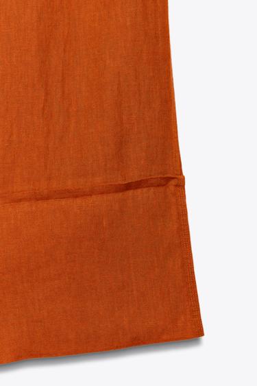 ZW COLLECTION 100% LINEN PALAZZO TROUSERS - Dark orange by Zara - Image 6