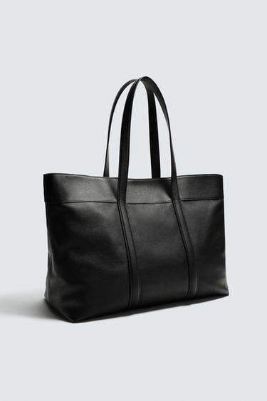 LIMITED EDITION LEATHER TOTE BAG - Black by Zara - Image 3