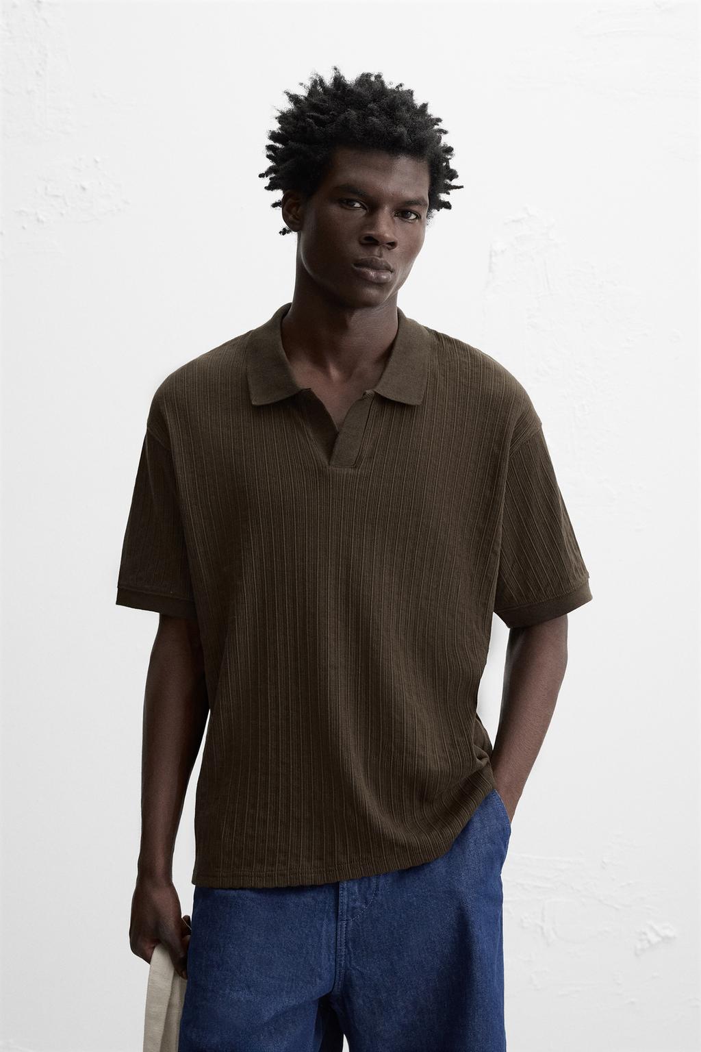 RIB TEXTURED POLO SHIRT