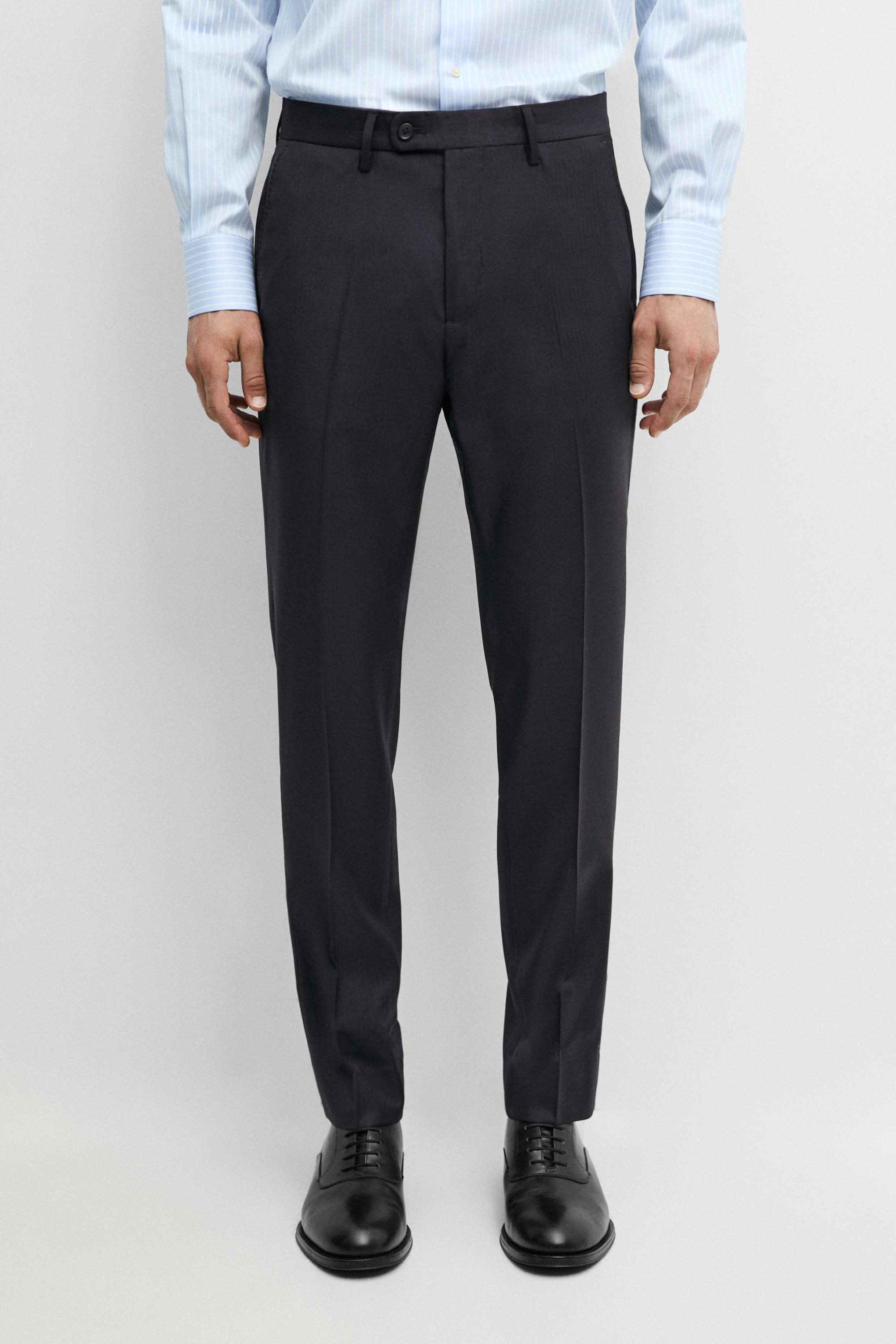 Cold wool suit trousers — Navy blue