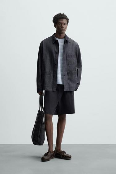 DENIM OVERSHIRT WITH POCKETS - Indigo by Zara - Image 0