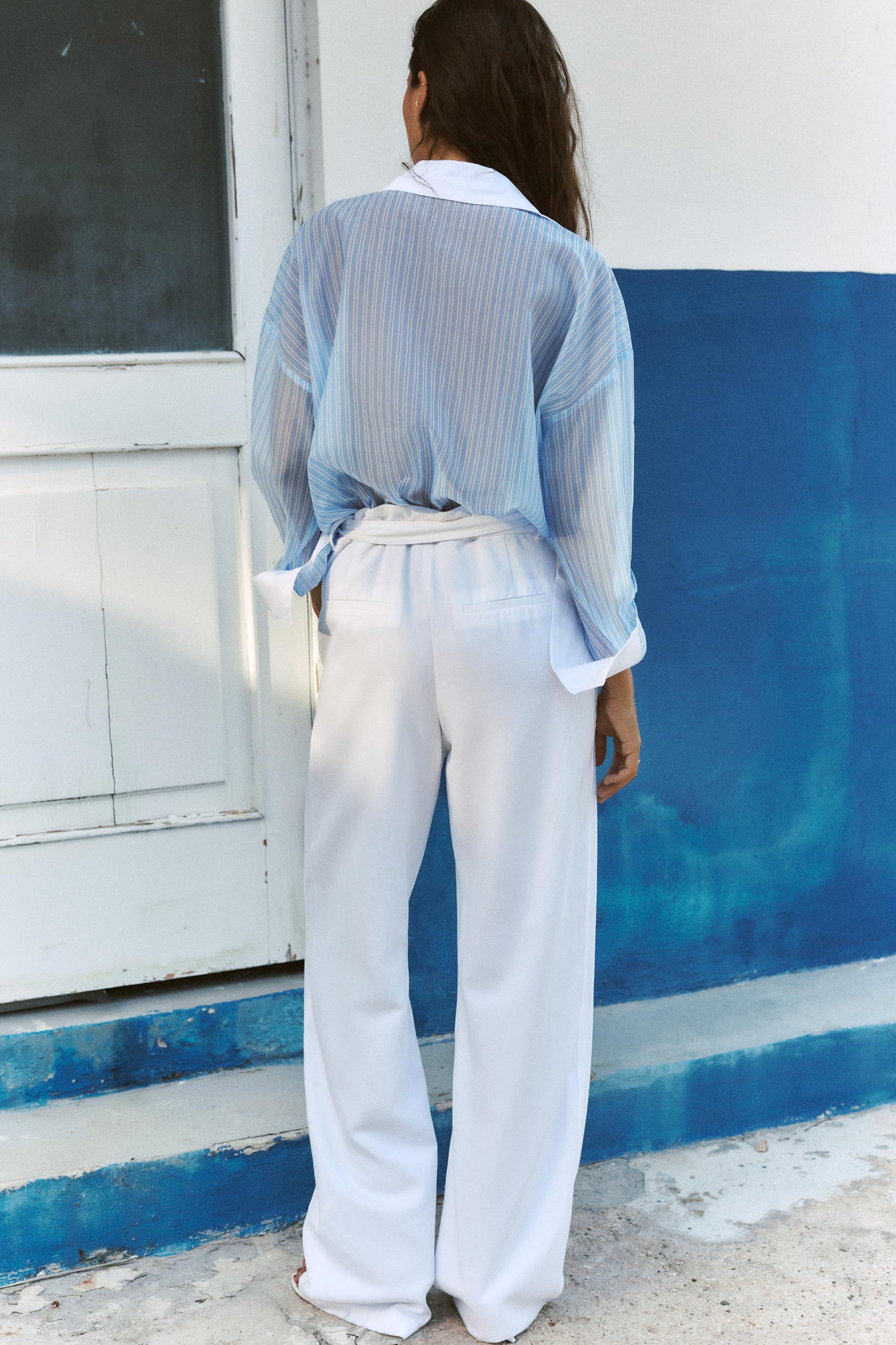 These belted pants from Zara are part of my uniform. I have them in 6