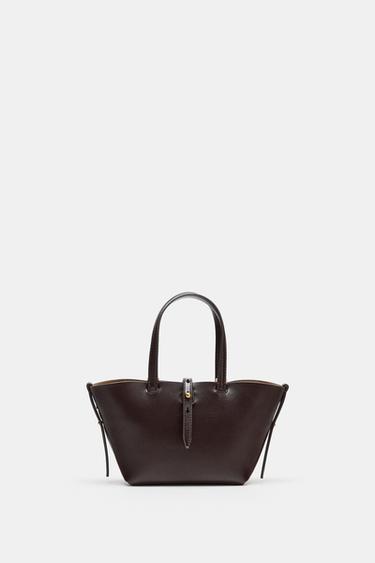 Zara MINI BASKET SHOPPER - Burgundy Red - Image 0