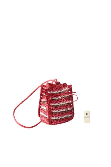 MINI BANDOLERA EFECTO RAFIA - Rojo de Zara