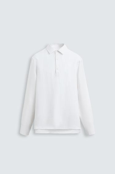 CAMISA POLO 100% LINHO EDIÇÃO LIMITADA - Branco da Zara