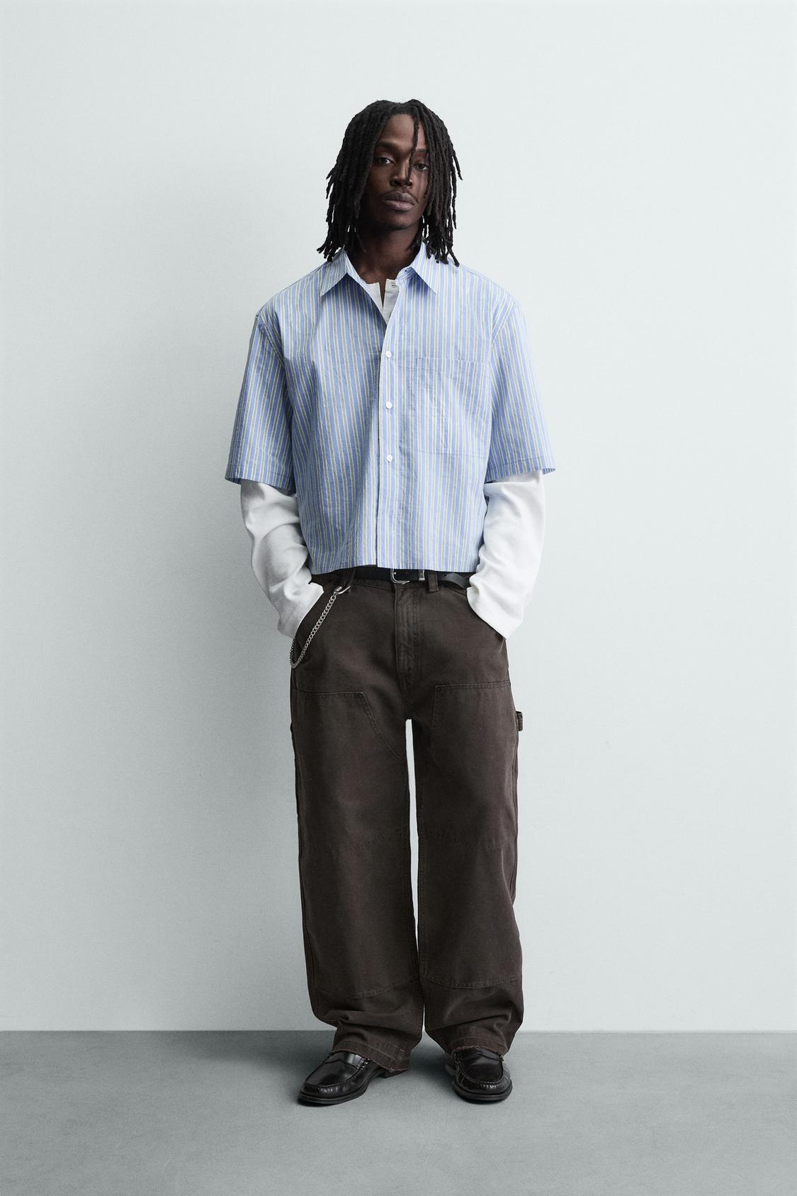 РУБАШКА В КОНТРАСТНУЮ ПОЛОСКУ ОТ ZARA