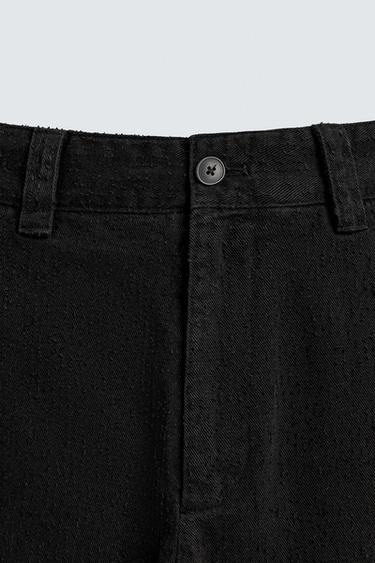 TEXTURED STRAIGHT-LEG TROUSERS - Black by Zara - Image 8