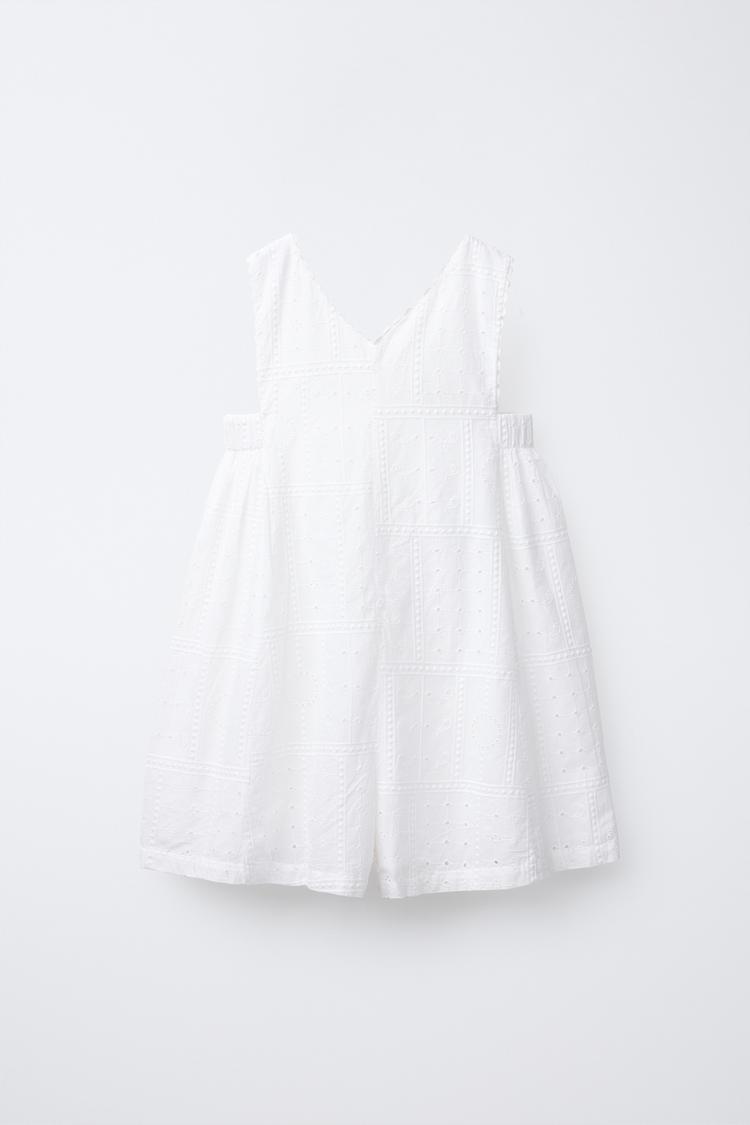 Mono Blanco Mono Blazer Zara Corto MONO CORTO BORDADO SUIZO Blanco