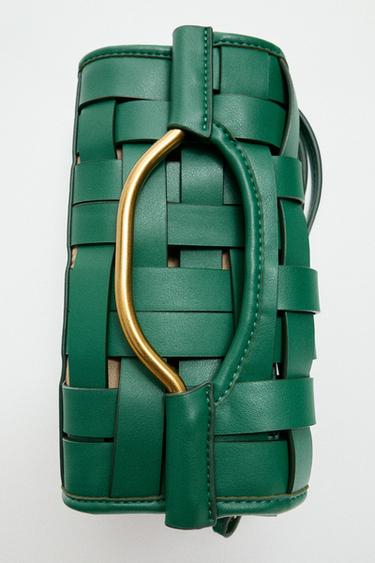 Zara WOVEN EFFECT BAG - Green