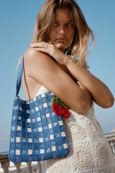MINI SACA ABALORIOS FANTASÍA - Azul de Zara