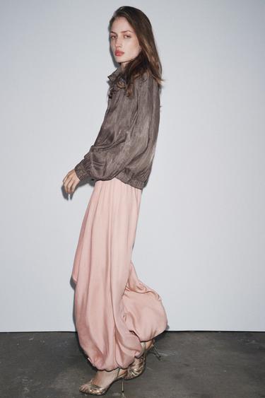 ZW COLLECTION FLOWING GATHERED TROUSERS - Pink by Zara - Image 2