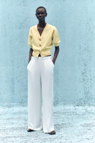 CHAQUETA PUNTO MANGA FRANCESA - Amarillo de Zara