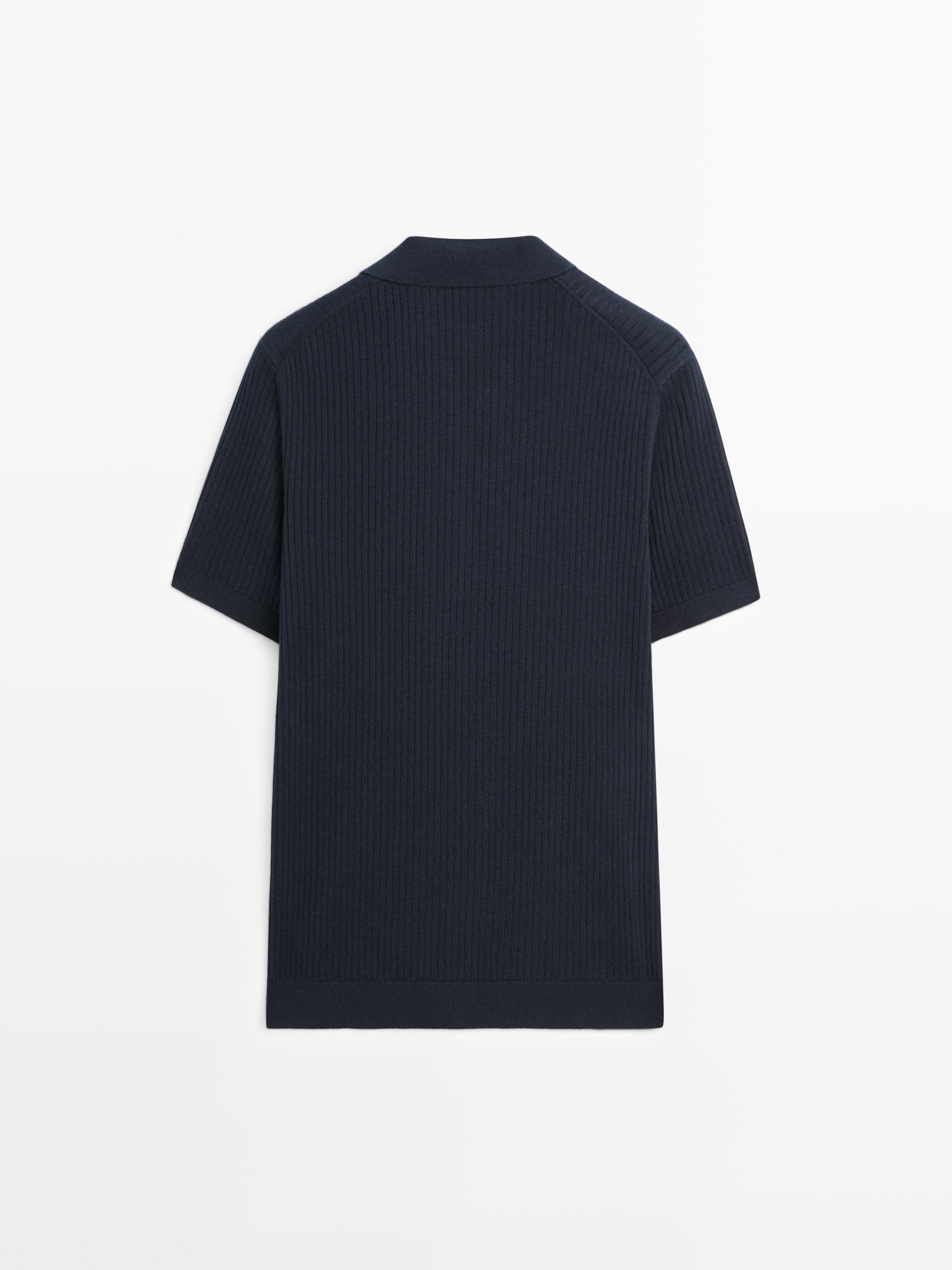 Pull polo en maille à col zippé