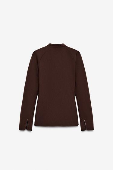 CHEMISE DRAPÉE PLUMES LIMITED EDITION - Marron foncé de Zara - Image 8