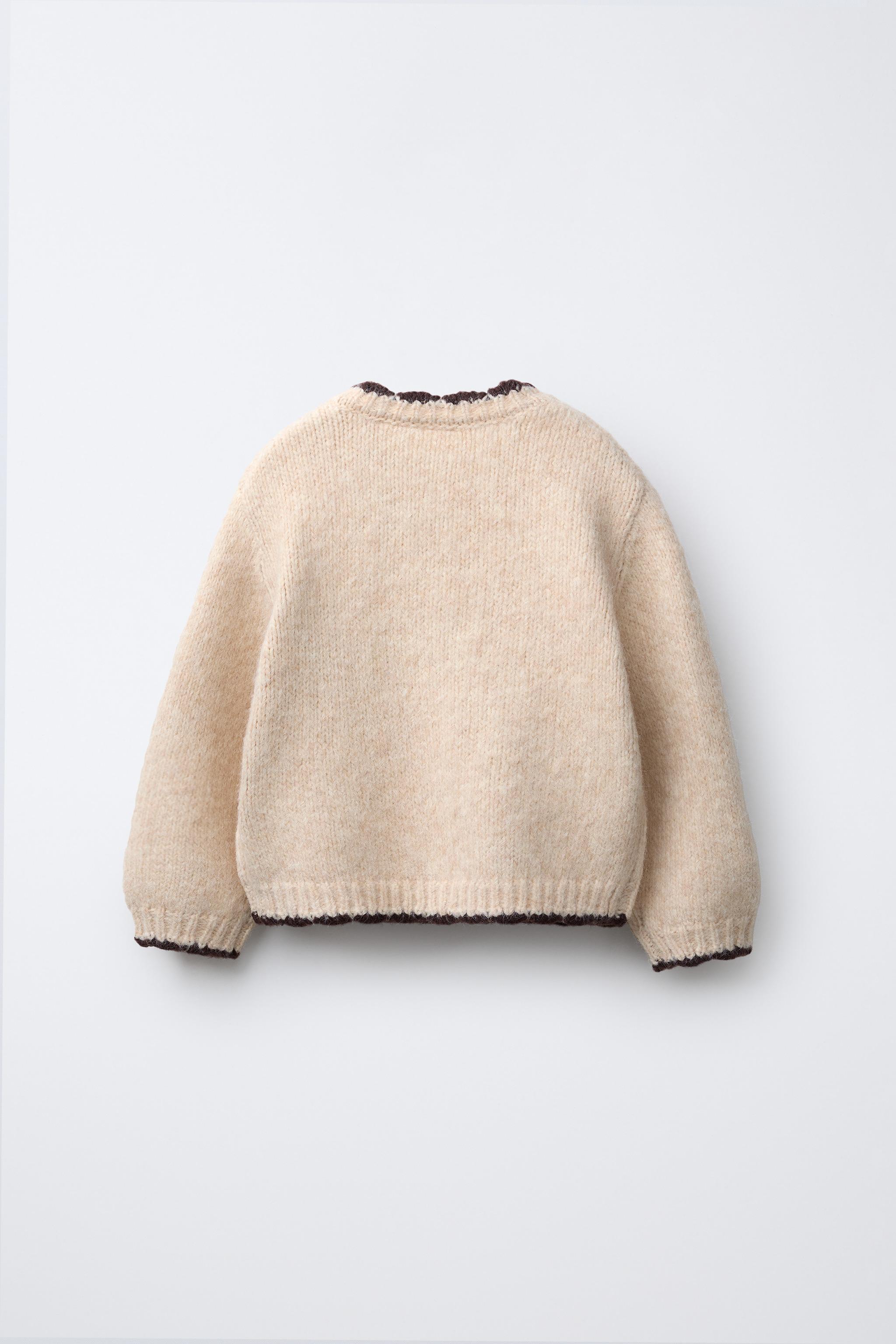 トナカイ柄ニットカーディガン - ライトベージュ | ZARA Japan / 日本