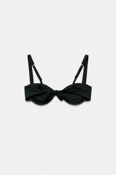HAUT DE BIKINI À ARMATURES ET PIÈCE COMBINÉE - Noir de Zara - Image 3
