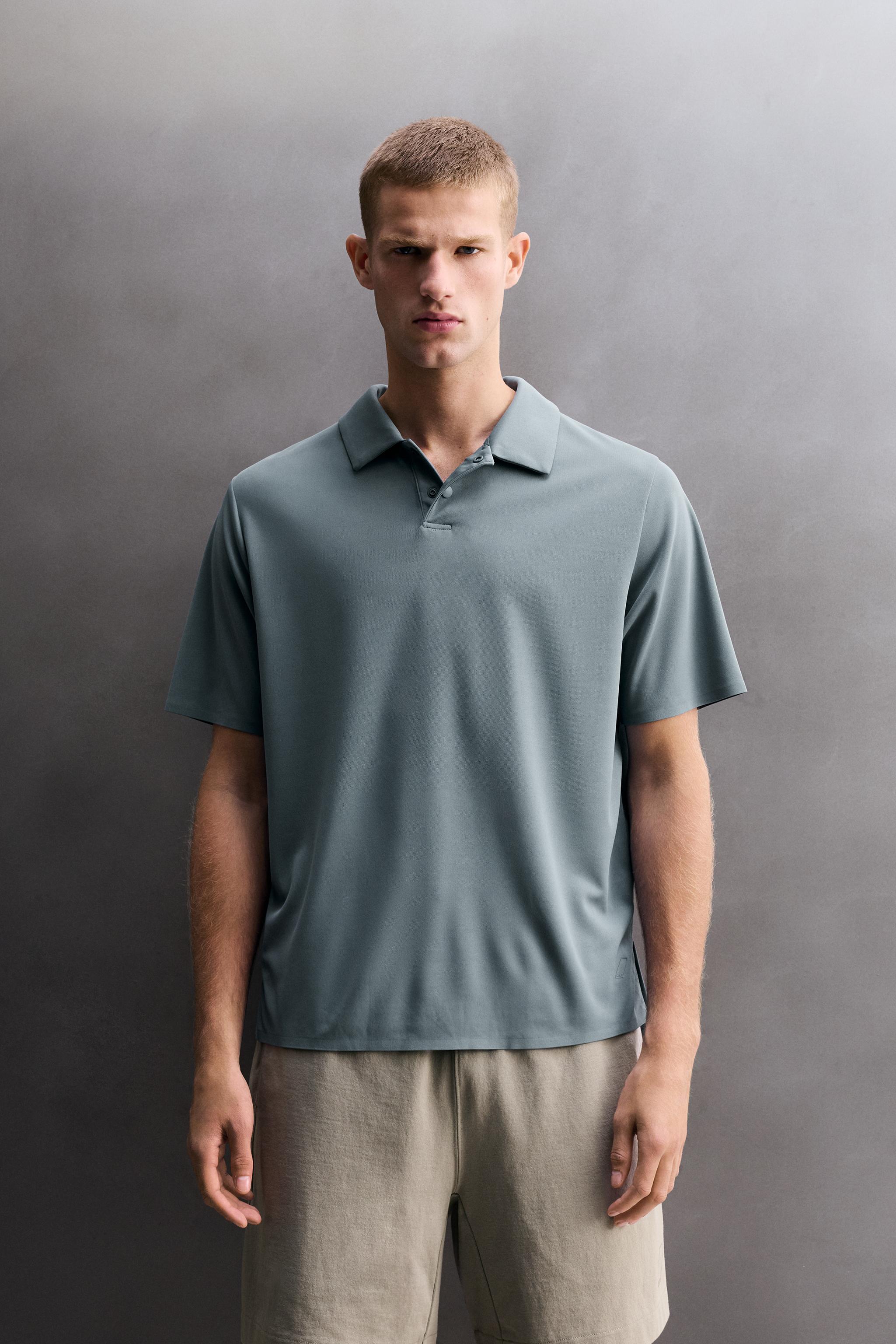 Мужские топы Zara TECHNICAL PIQUÉ TRAINING POLO — фото 2