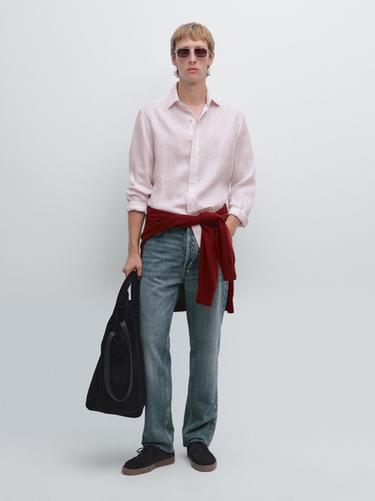 Camisa slim fit 100% lino - 142 de Zara