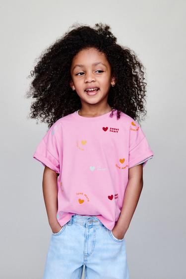 T-SHIRT BORDADA - Rosa da Zara