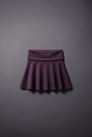 GYM SKORT WITH FOLD-OVER WAISTBAND - Aubergine by Zara