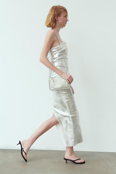 CARTERA BANDOLERA TACHAS - Plata de Zara - Imagen 0