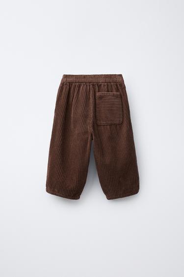 PANTALON BALLOON EN GROS VELOURS CÔTELÉ - Marron de Zara - Image 2