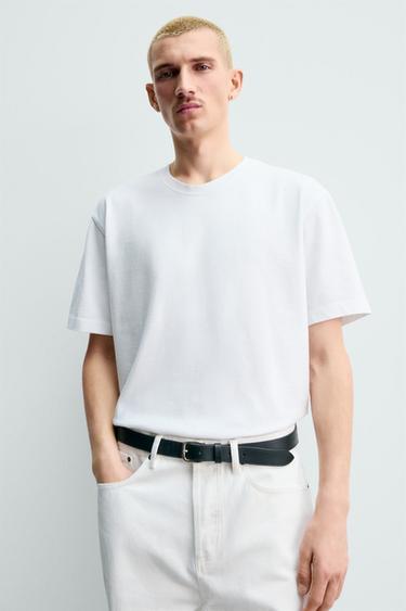 T-SHIRT HEAVYWEIGHT À MANCHES COURTES - Blanc de Zara - Image 4
