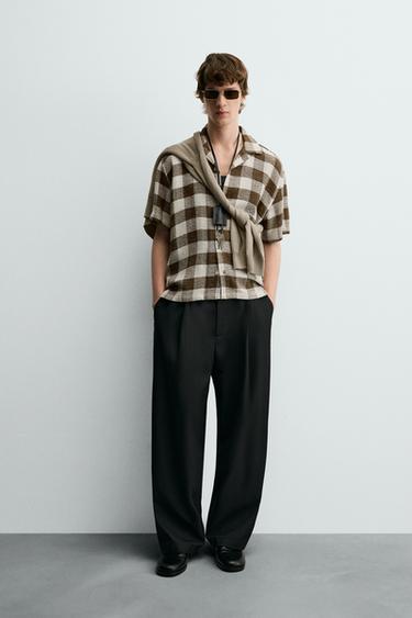 TEXTURED CHECK SHIRT - ECRU by Zara