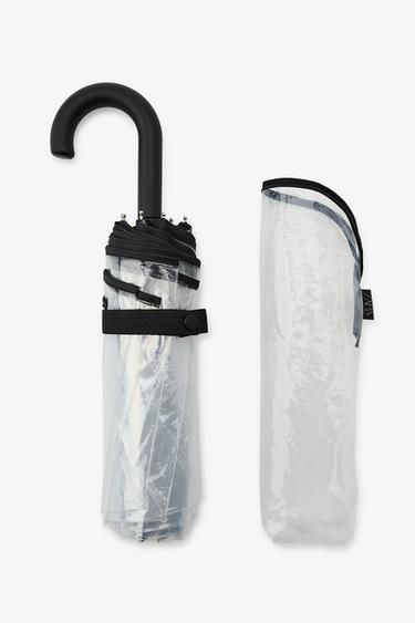 CLEAR FOLDING UMBRELLA - Black by Zara - Image 1